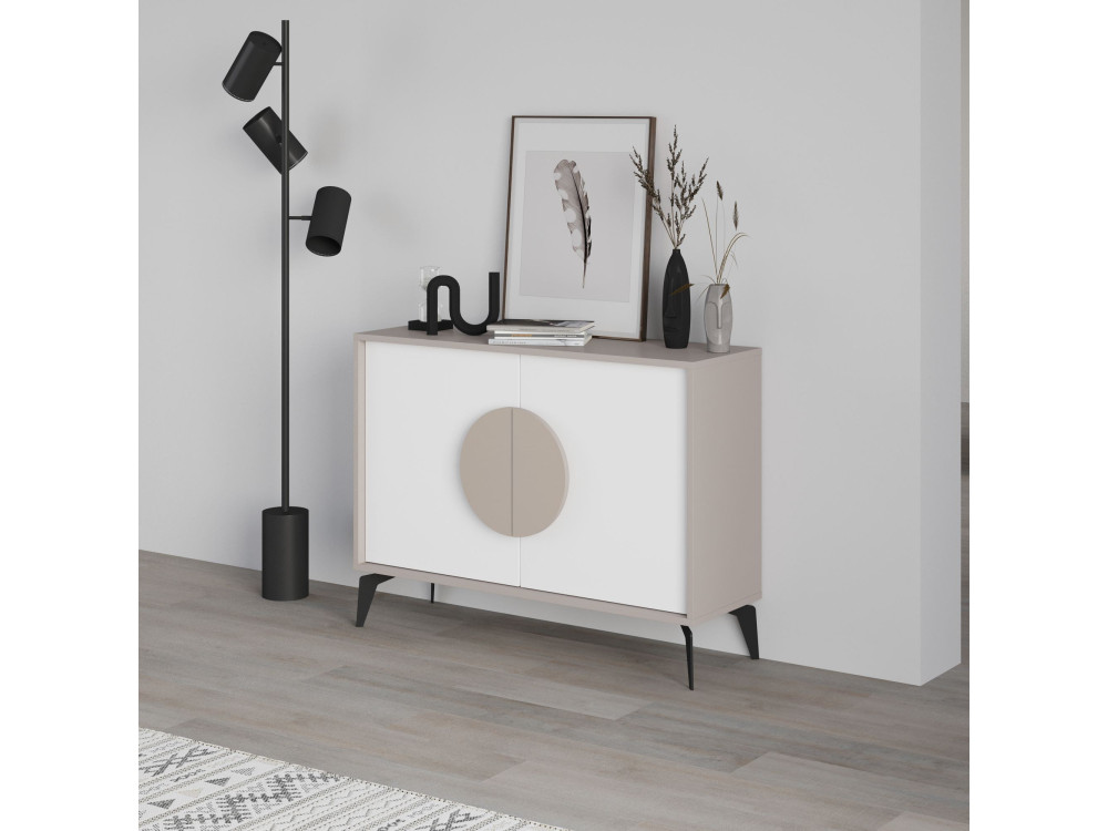 Holzbuffet "Gora" - 110 x 36 x 82 cm - Leichtes Mokka