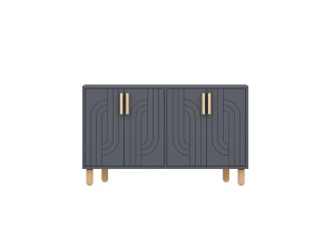 Holzbuffet "Rodney" - 120 x 30 x 74 cm - Anthrazitgrau