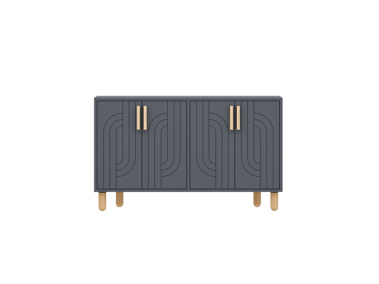 Holzbuffet "Rodney" - 120 x 30 x 74 cm - Anthrazitgrau