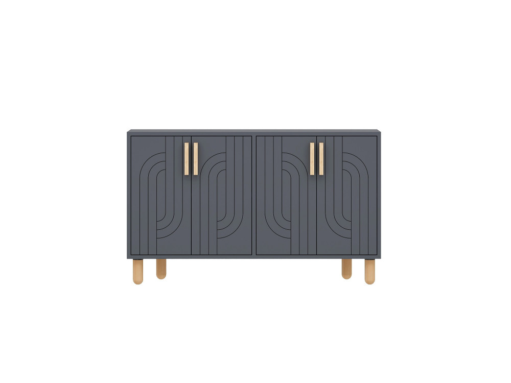 Holzbuffet "Rodney" - 120 x 30 x 74 cm - Anthrazitgrau