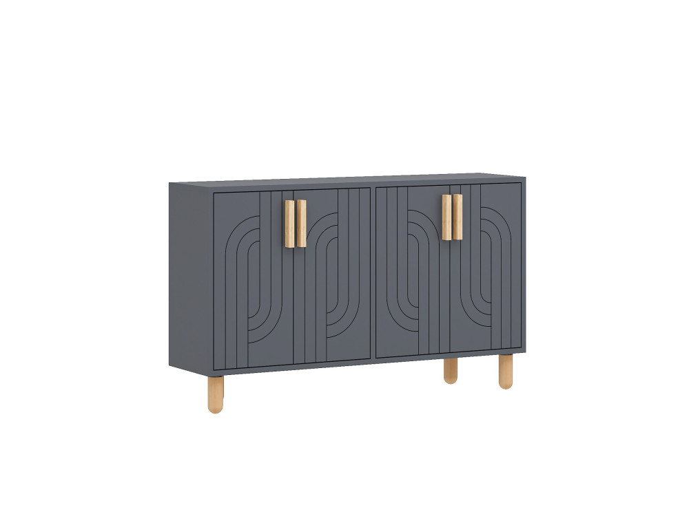 Holzbuffet "Rodney" - 120 x 30 x 74 cm - Anthrazitgrau