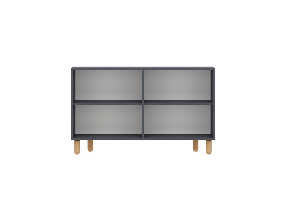 Holzbuffet "Rodney" - 120 x 30 x 74 cm - Anthrazitgrau