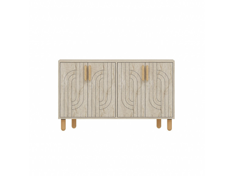 Anrichte aus Holz "Rodney" - 120 x 30 x 74 cm - Travertin