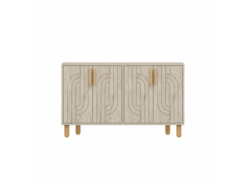 Anrichte aus Holz "Rodney" - 120 x 30 x 74 cm - Travertin