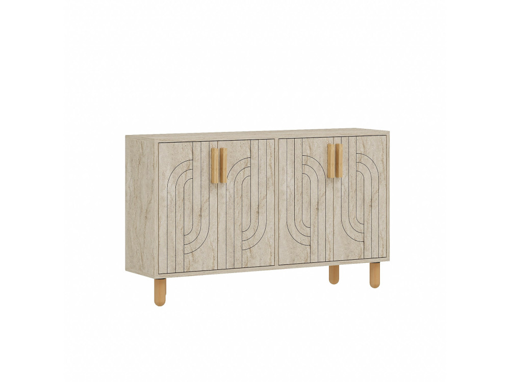 Anrichte aus Holz "Rodney" - 120 x 30 x 74 cm - Travertin