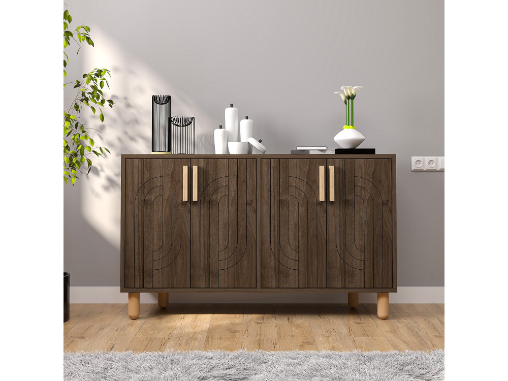 Holzbuffet "Rodney" - 120 x 30 x 74 cm - Braun