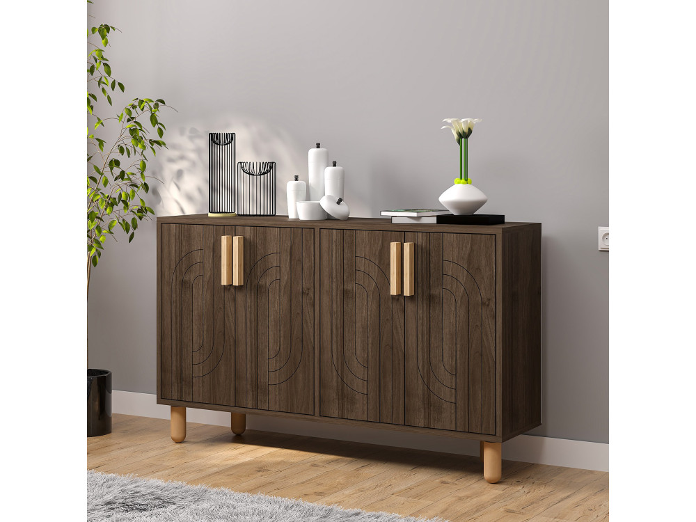 Holzbuffet "Rodney" - 120 x 30 x 74 cm - Braun