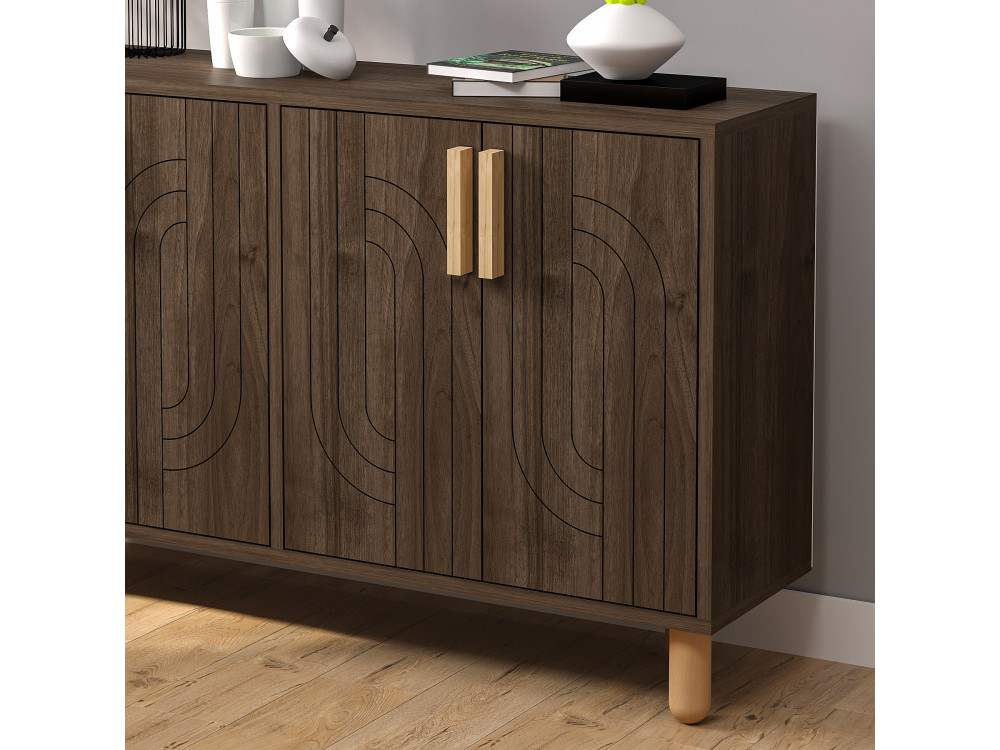 Holzbuffet "Rodney" - 120 x 30 x 74 cm - Braun
