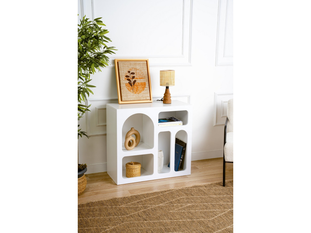 Holzbuffet "Lessa" - 80 x 37 x 74 cm - Weiß