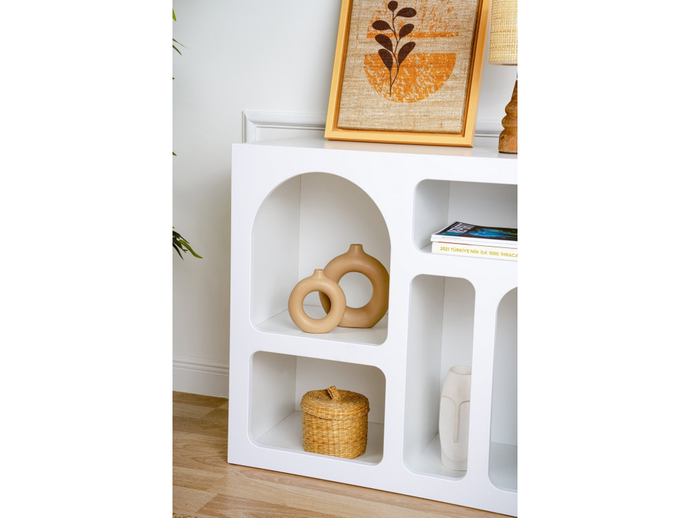 Holzbuffet "Lessa" - 80 x 37 x 74 cm - Weiß