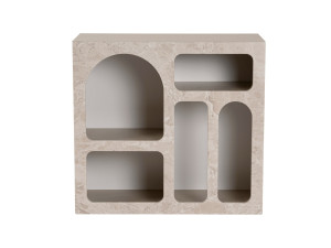 Anrichte aus Holz "Lessa" - 80 x 37 x 74 cm - Travertin