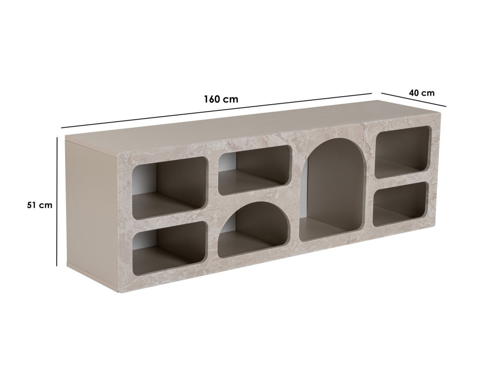 Anrichte aus Holz "Ferlis" - 160 x 40 x 51 cm - Travertin