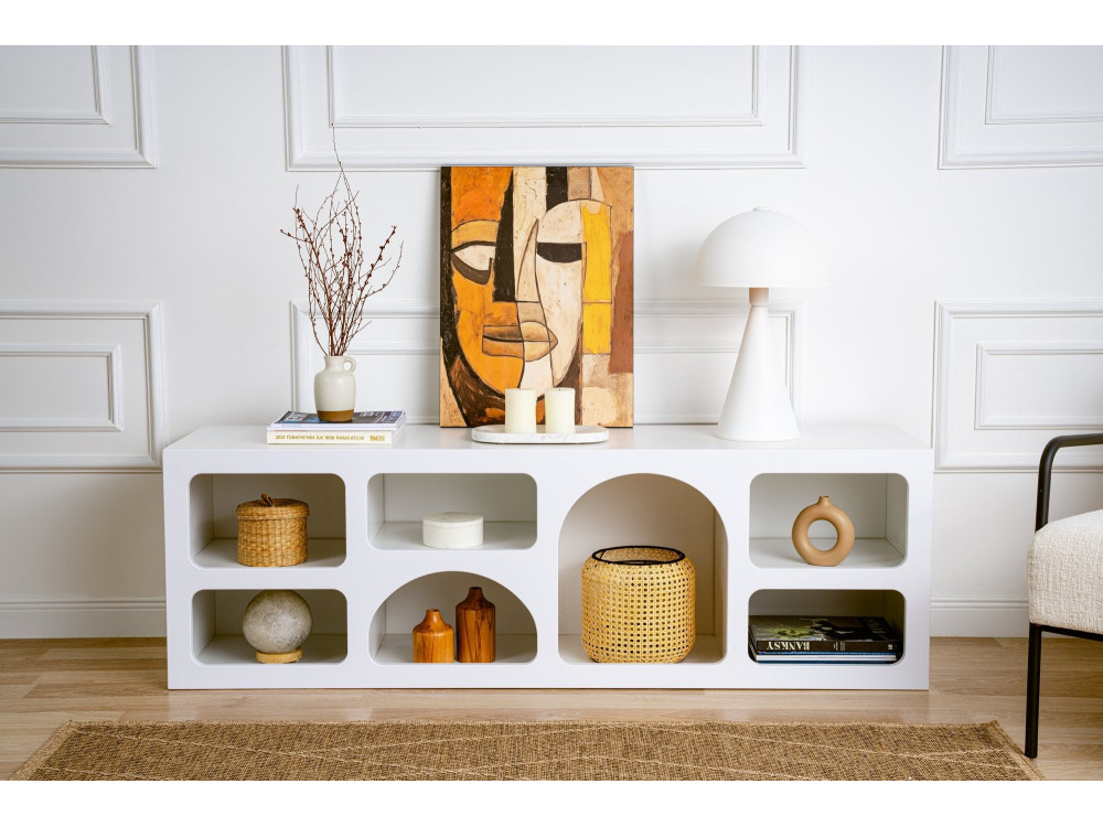 Anrichte aus Holz "Ferlis" - 160 x 40 x 51 cm - Weiß
