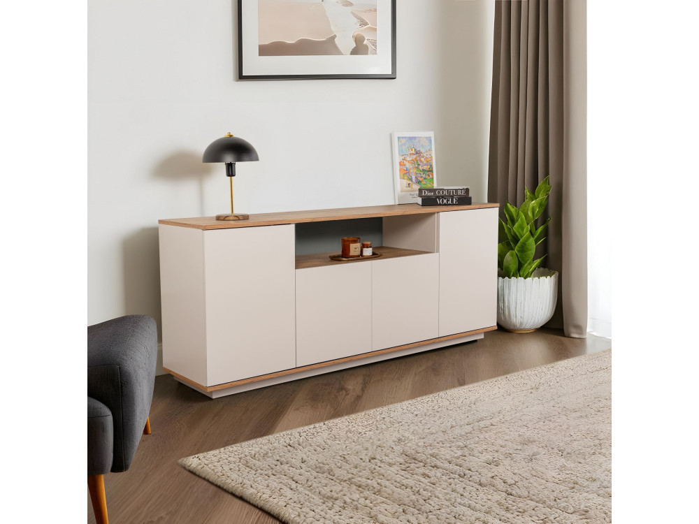 Holzbuffet "Arista" - 180 x 44 x 75 cm - Beige