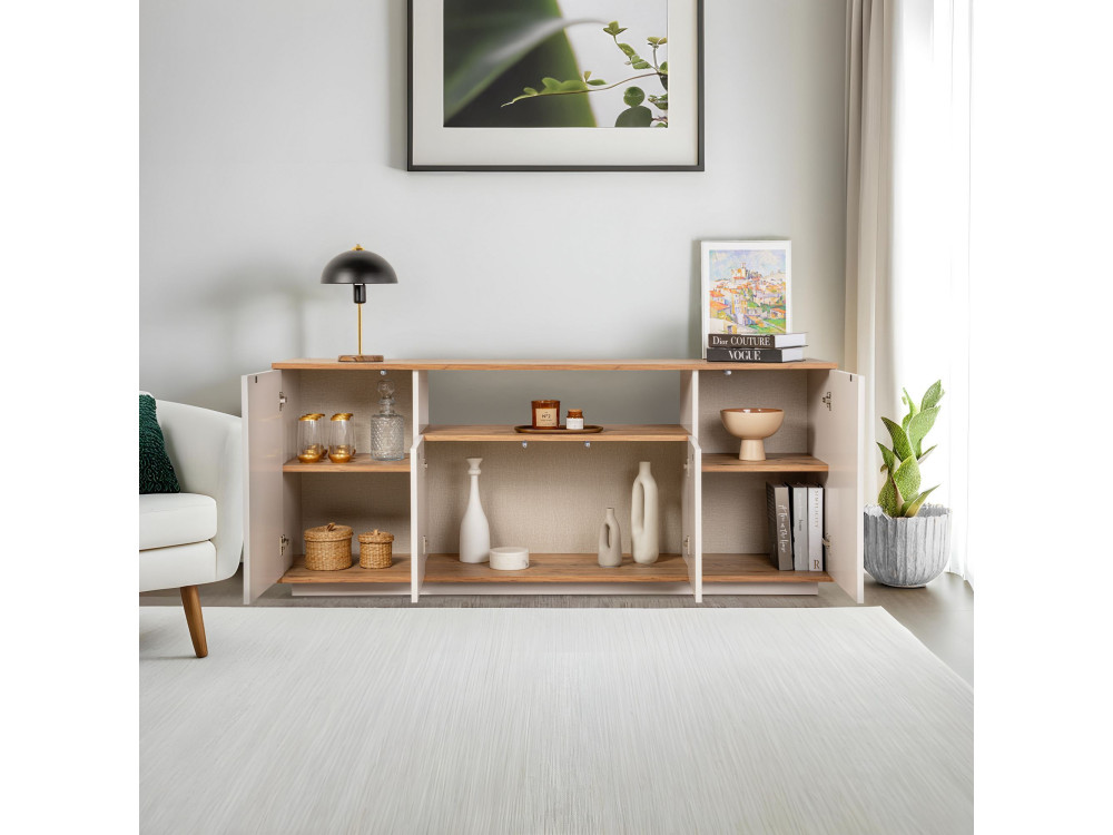 Holzbuffet "Arista" - 180 x 44 x 75 cm - Beige