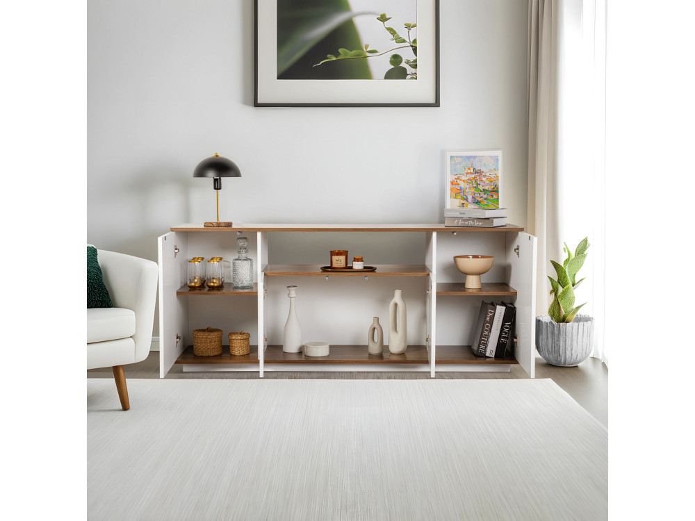 Holzbuffet "Arista" - 180 x 44 x 75 cm - Weiß