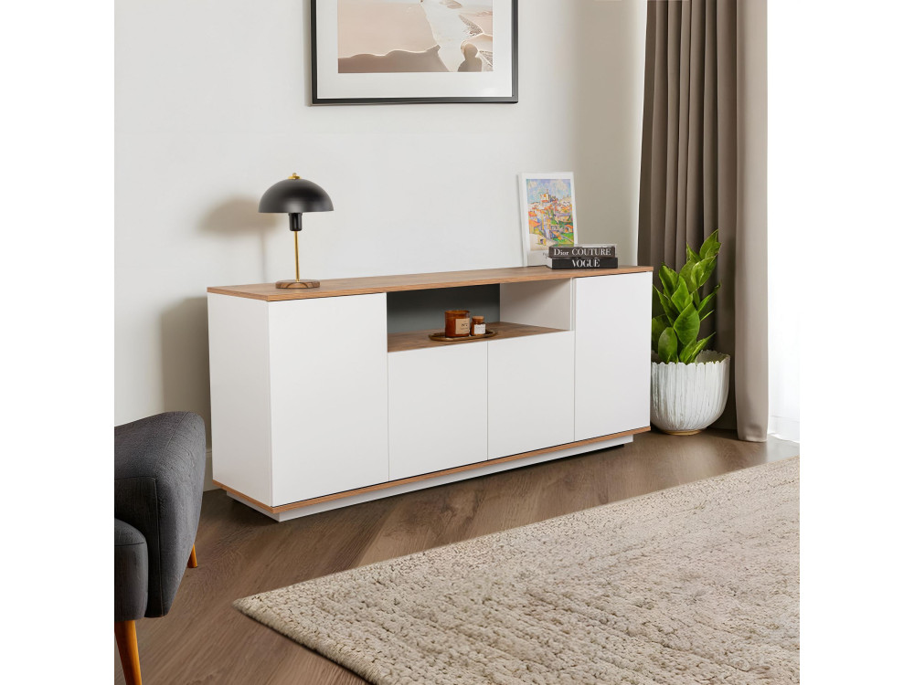 Holzbuffet "Arista" - 180 x 44 x 75 cm - Weiß