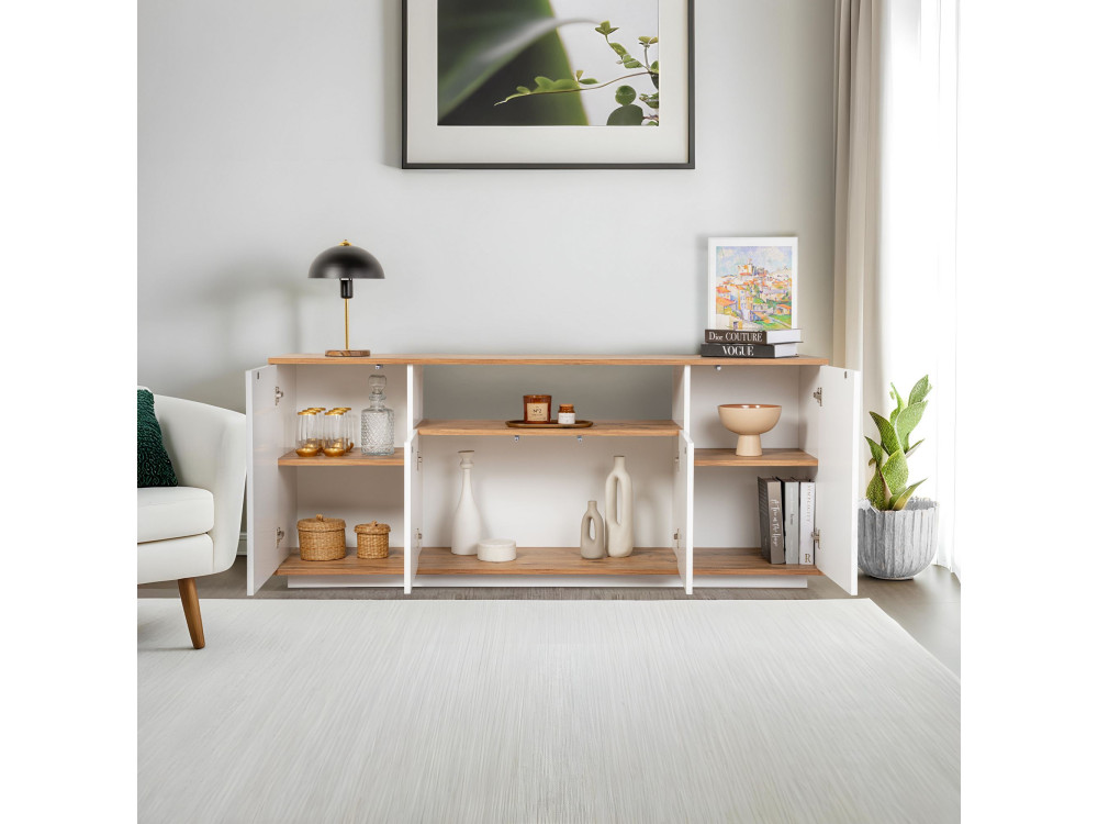 Holzbuffet "Arista" - 180 x 44 x 75 cm - Weiß