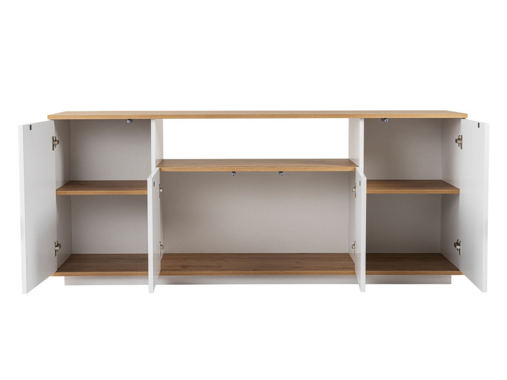 Holzbüffet "Arista" - 180 x 44.5 x 75 cm - Weiß / Eiche Cadiz