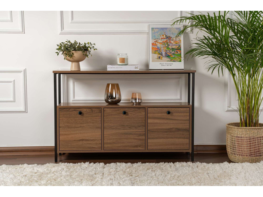 Holzbüffet "Solace" - 120 x 30 x 77 cm - Braun
