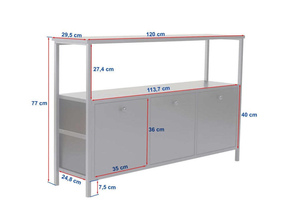 Holzanrichte "Solace" - 120 x 30 x 77 cm - Beige