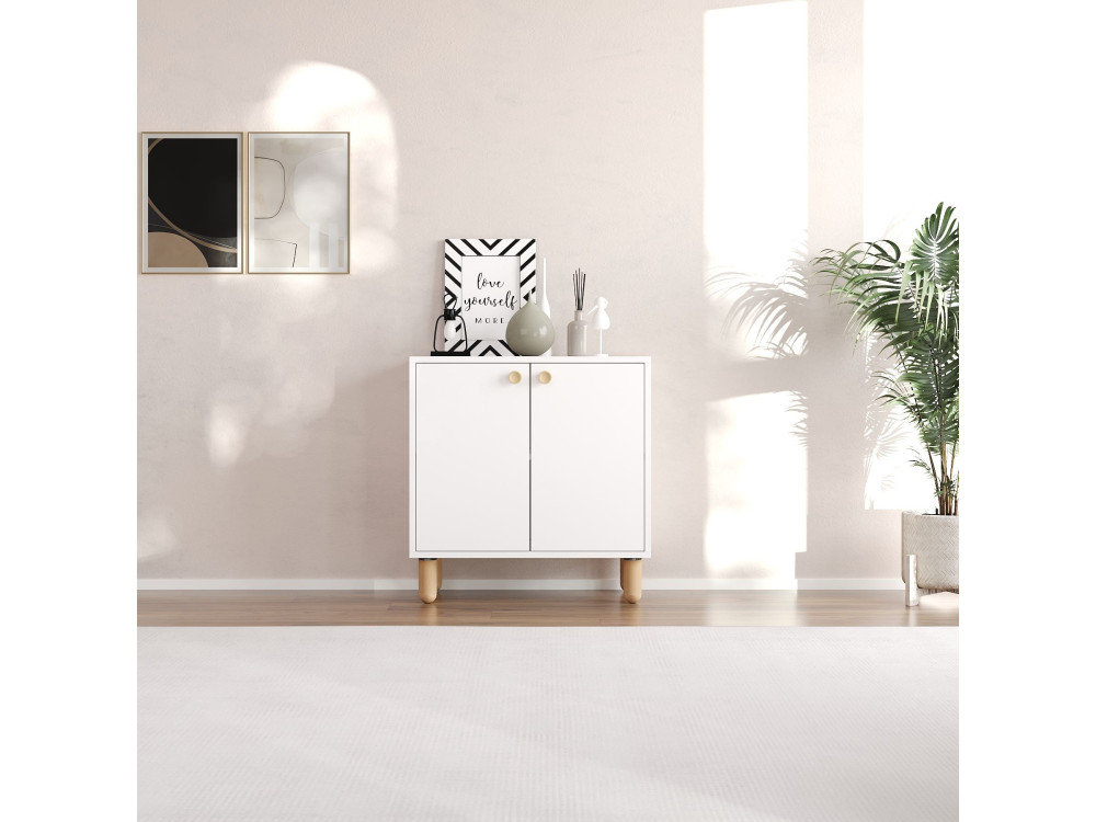 Holzbuffet "Lina" - 72 x 36 x 73 cm - Weiß