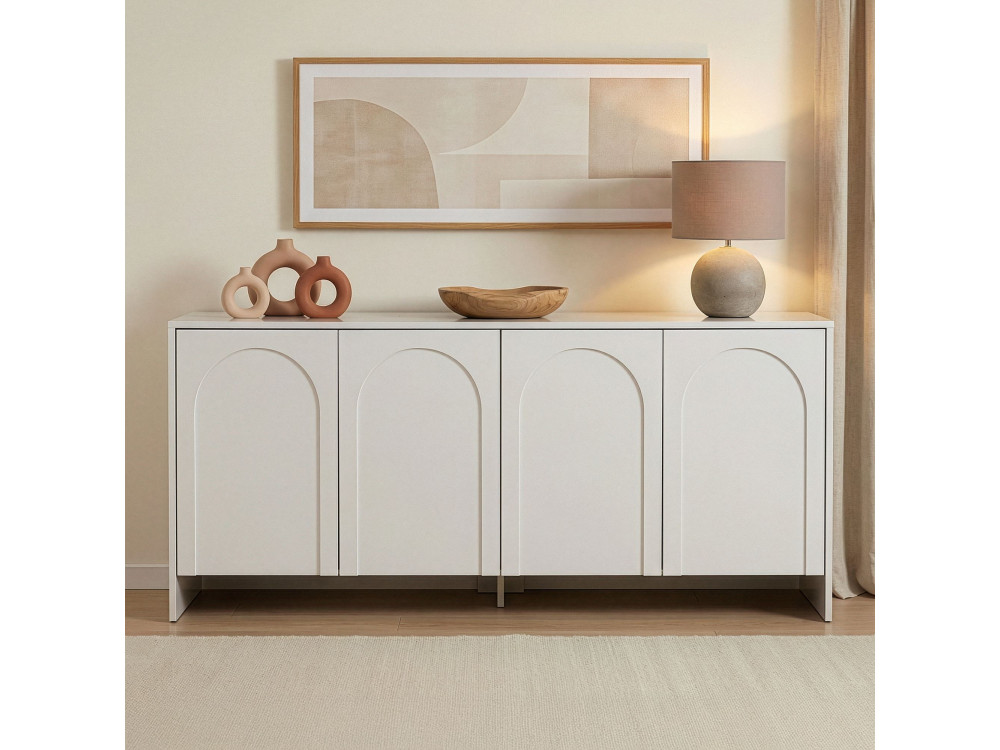 Holzanrichte "Arlen" - 180 x 45 x 80 cm - Weiß
