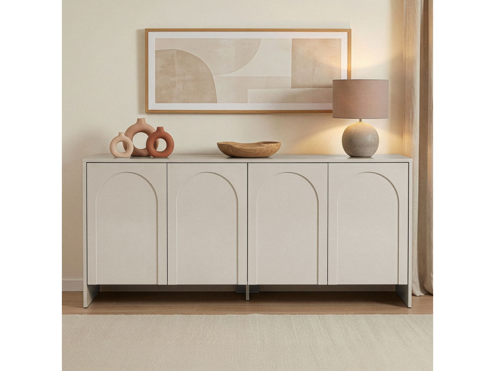 Anrichte aus Holz "Arlen" - 180 x 45 x 80 cm - Creme