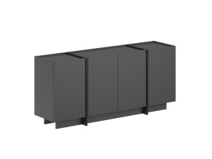 Holzbuffet "Dorma" - 180 x 45 x 80 cm - Anthrazit / Schwarz