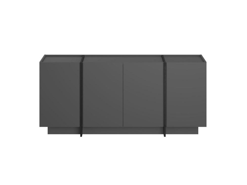 Holzbuffet "Dorma" - 180 x 45 x 80 cm - Anthrazit / Schwarz