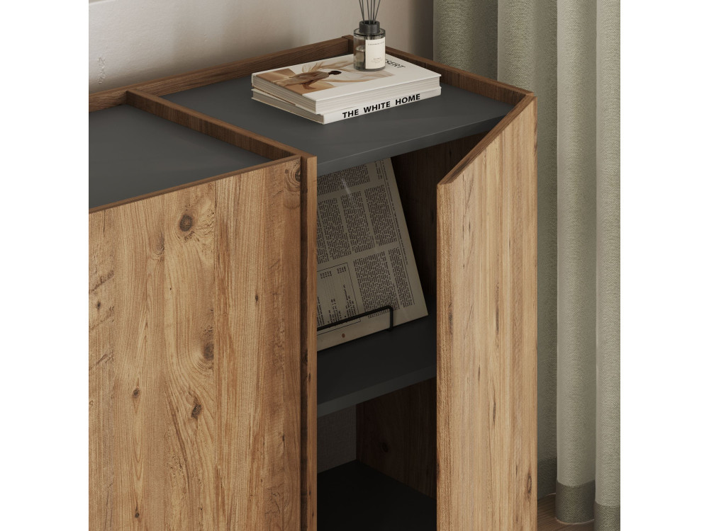 Holzanrichte "Dorma" - 180 x 45 x 80 cm - Atlantikkiefer / Anthrazit