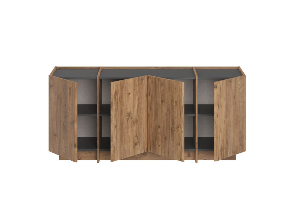 Holzanrichte "Dorma" - 180 x 45 x 80 cm - Atlantikkiefer / Anthrazit