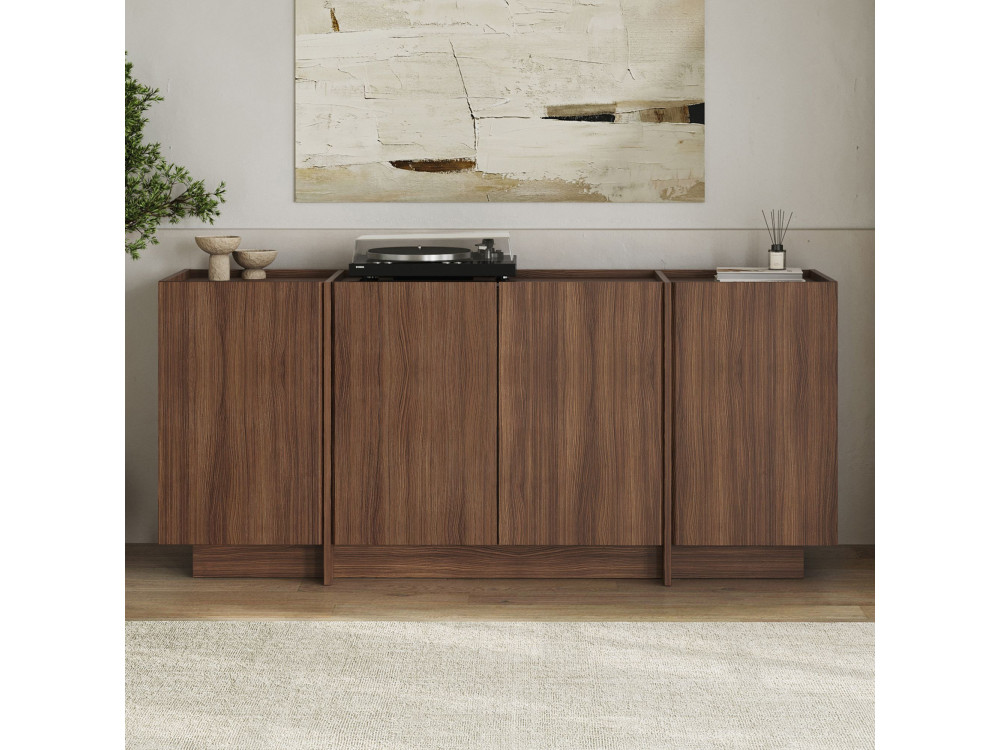 Anrichte aus Holz "Dorma" - 180 x 45 x 80 cm - Nussbaum Milano