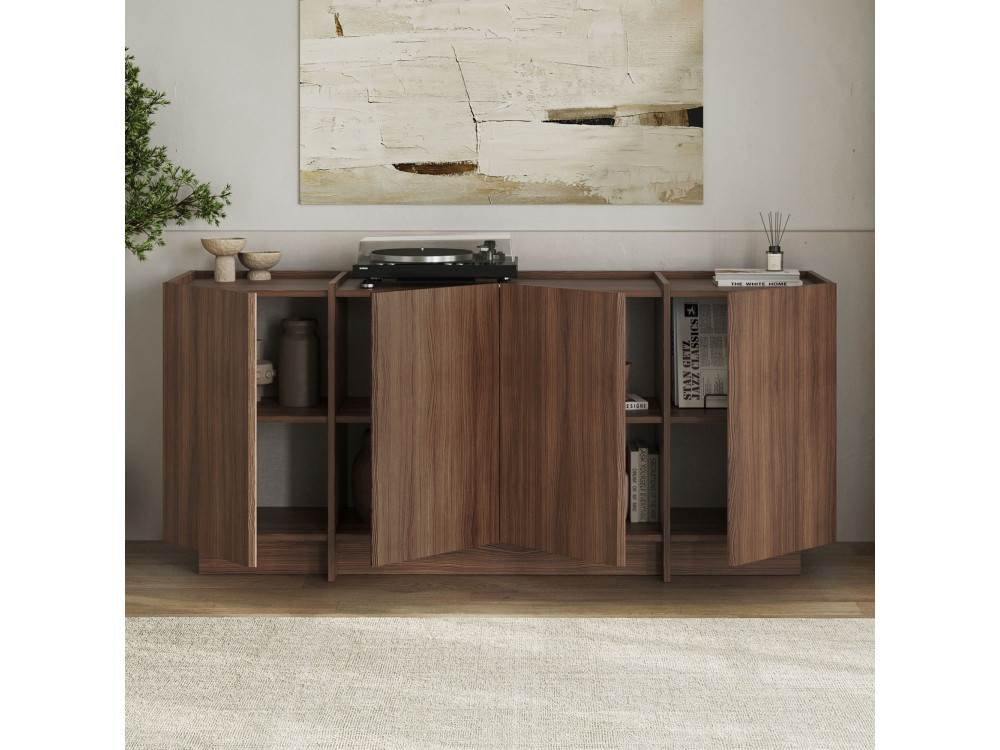 Anrichte aus Holz "Dorma" - 180 x 45 x 80 cm - Nussbaum Milano