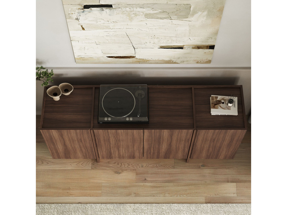 Anrichte aus Holz "Dorma" - 180 x 45 x 80 cm - Nussbaum Milano