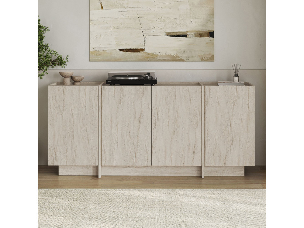 Anrichte aus Holz "Dorma" - 180 x 45 x 80 cm - Travertin