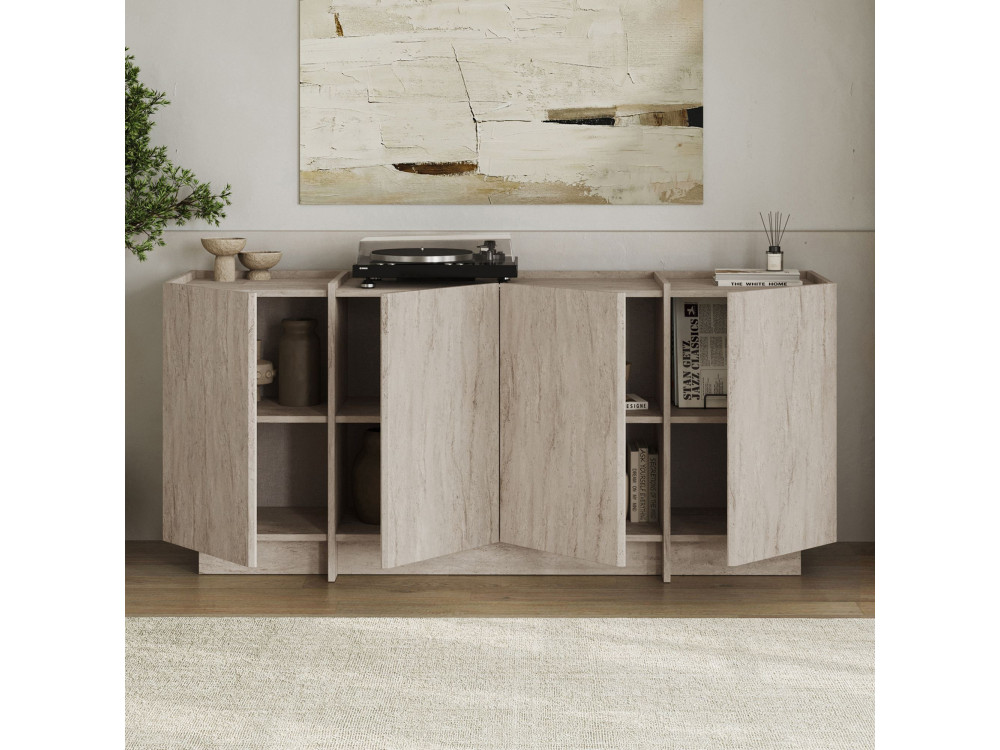 Anrichte aus Holz "Dorma" - 180 x 45 x 80 cm - Travertin