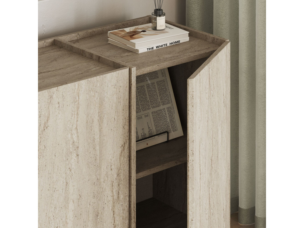 Anrichte aus Holz "Dorma" - 180 x 45 x 80 cm - Travertin