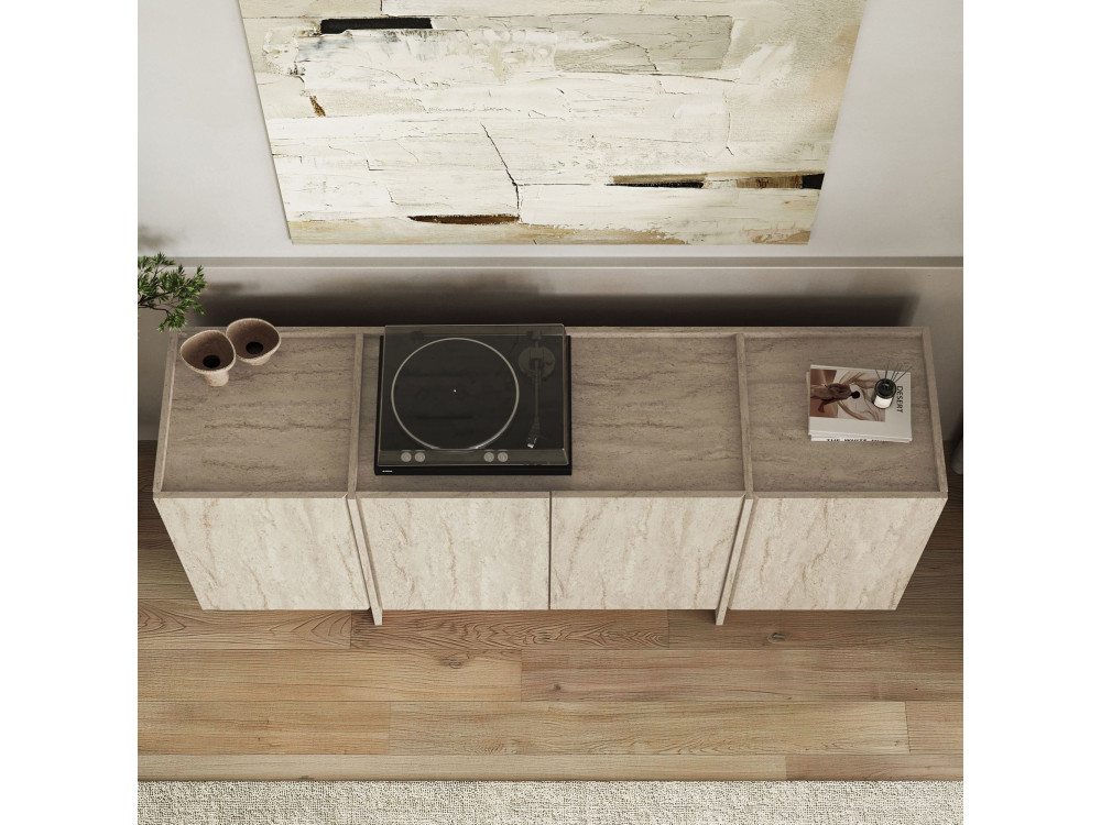 Anrichte aus Holz "Dorma" - 180 x 45 x 80 cm - Travertin