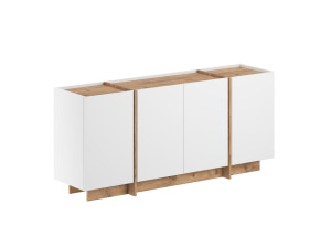 Holzbuffet "Dorma" - 180 x 45 x 80 cm - Weiß / Atlantikkiefer