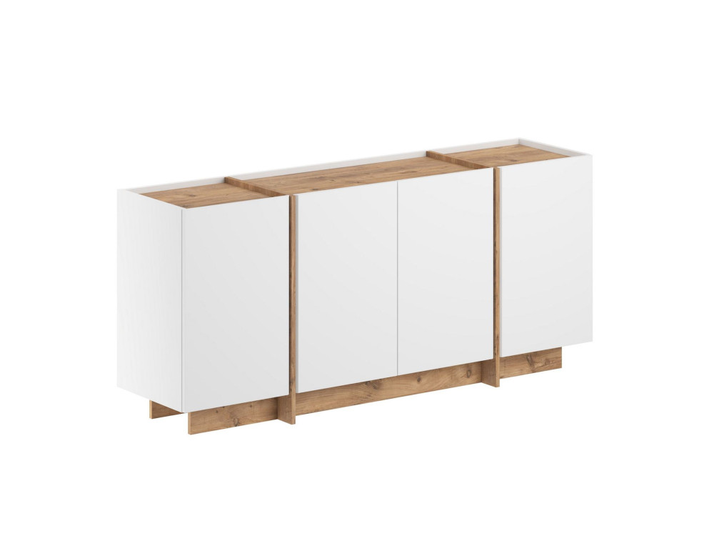 Holzbuffet "Dorma" - 180 x 45 x 80 cm - Weiß / Atlantikkiefer