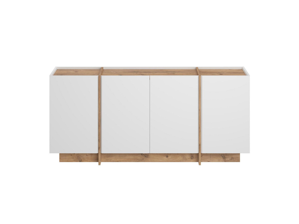 Holzbuffet "Dorma" - 180 x 45 x 80 cm - Weiß / Atlantikkiefer
