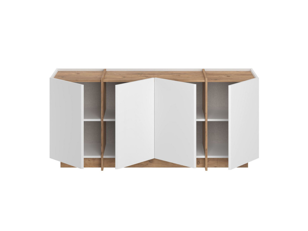 Holzbuffet "Dorma" - 180 x 45 x 80 cm - Weiß / Atlantikkiefer