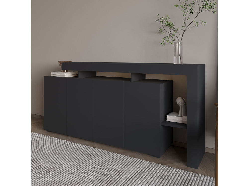 Holzanrichte "Beliz" - 170 x 35 x 80 cm - Anthrazit