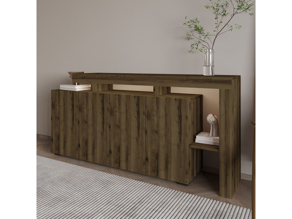 Holzanrichte "Beliz" - 170 x 35 x 80 cm - Nussbaum Antik