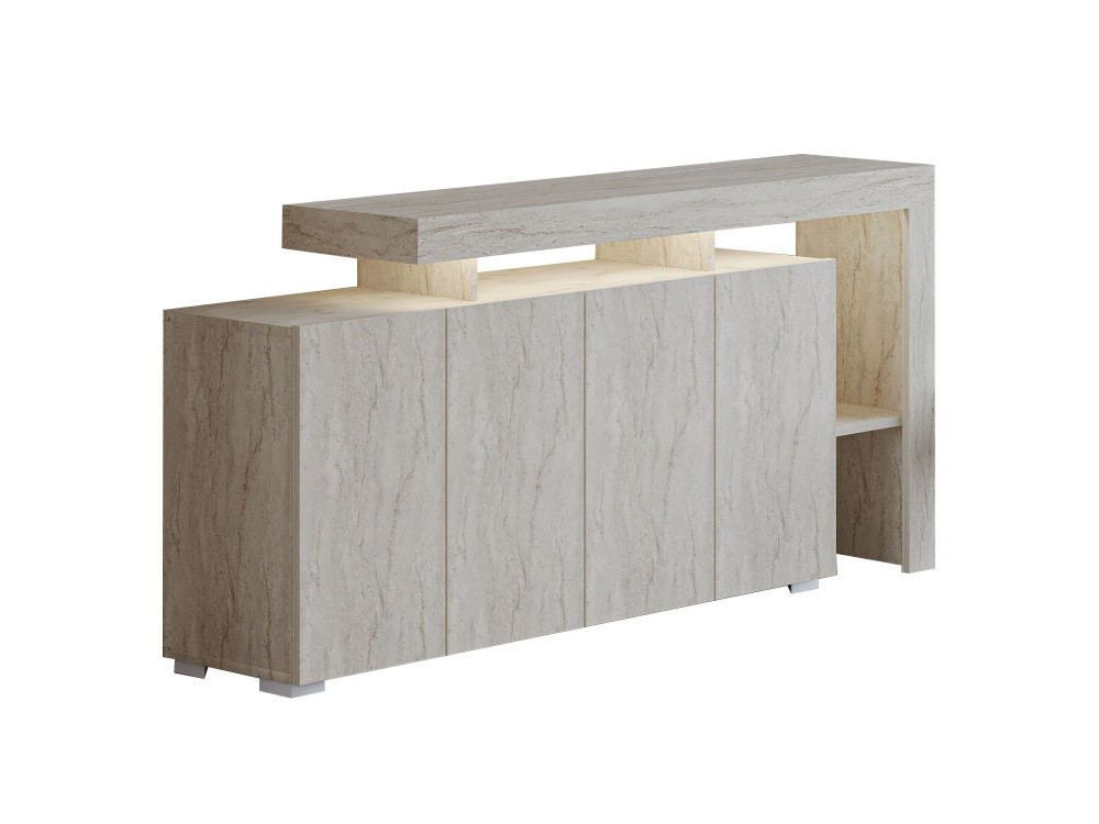 Anrichte aus Holz "Beliz" - 170 x 35 x 80 cm - Travertin