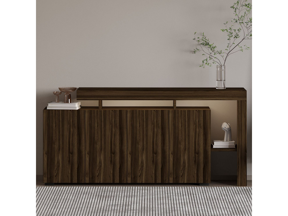 Holzanrichte "Beliz" - 170 x 35 x 80 cm - Walnussholz