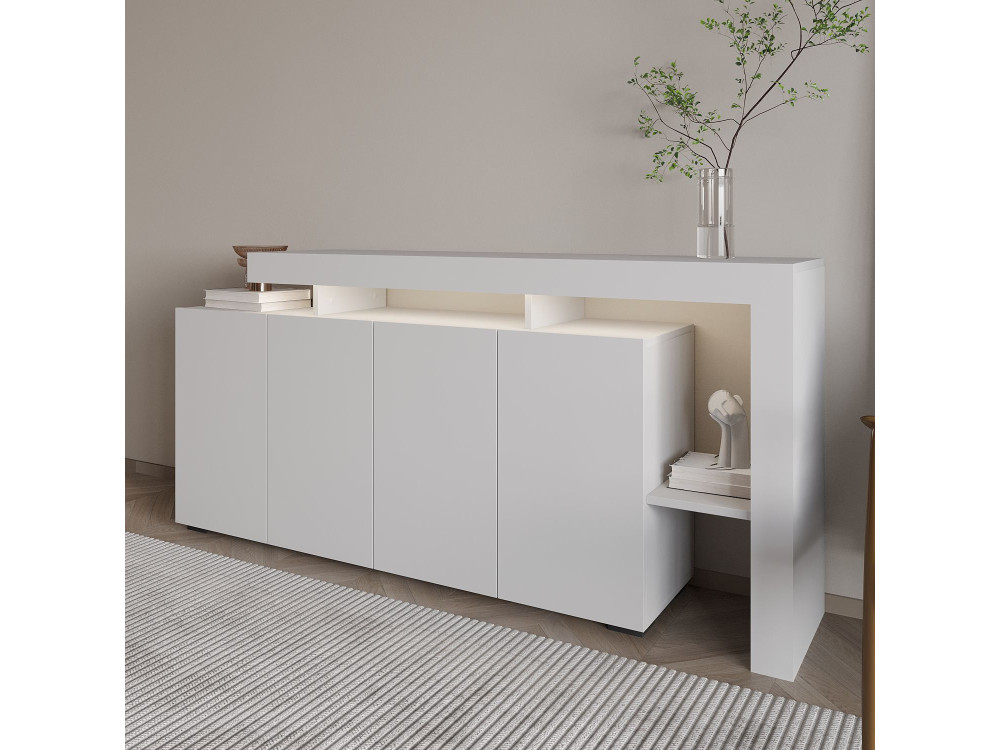 Holzbuffet "Beliz" - 170 x 35 x 80 cm - Weiß