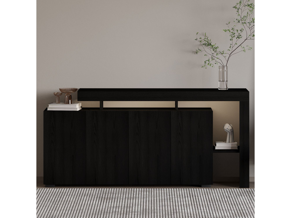 Holzanrichte "Beliz" - 170 x 35 x 80 cm - Holz Schwarz