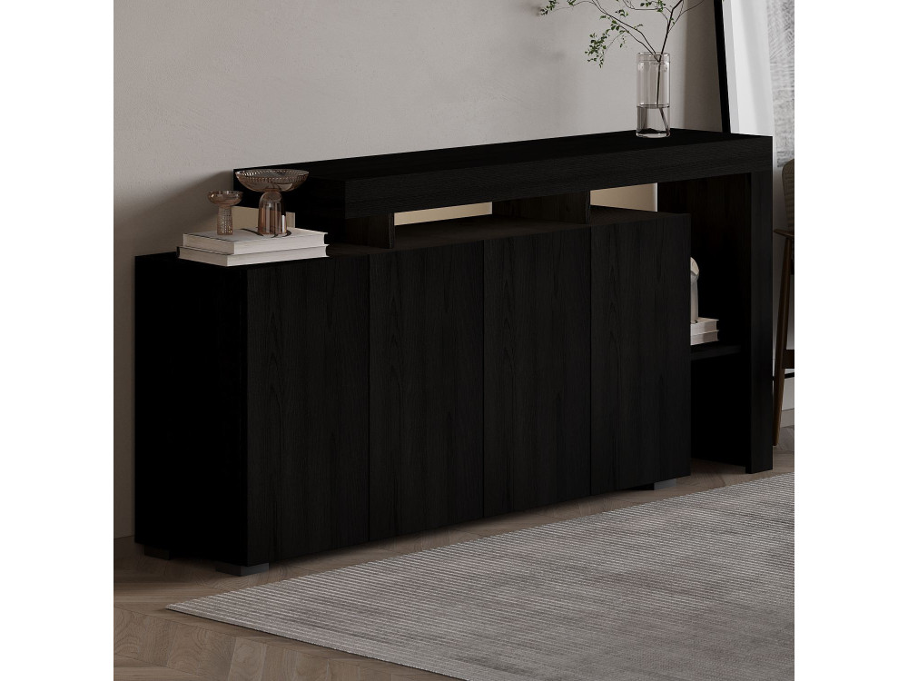 Holzanrichte "Beliz" - 170 x 35 x 80 cm - Holz Schwarz